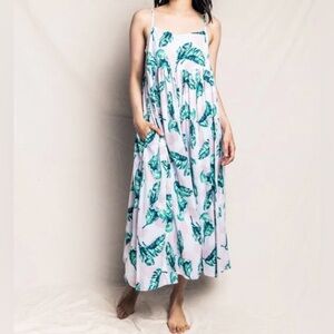 Petite Plume  Peruvian Pima Cotton St. Tropez Palms Lounge Dress Medium NWT